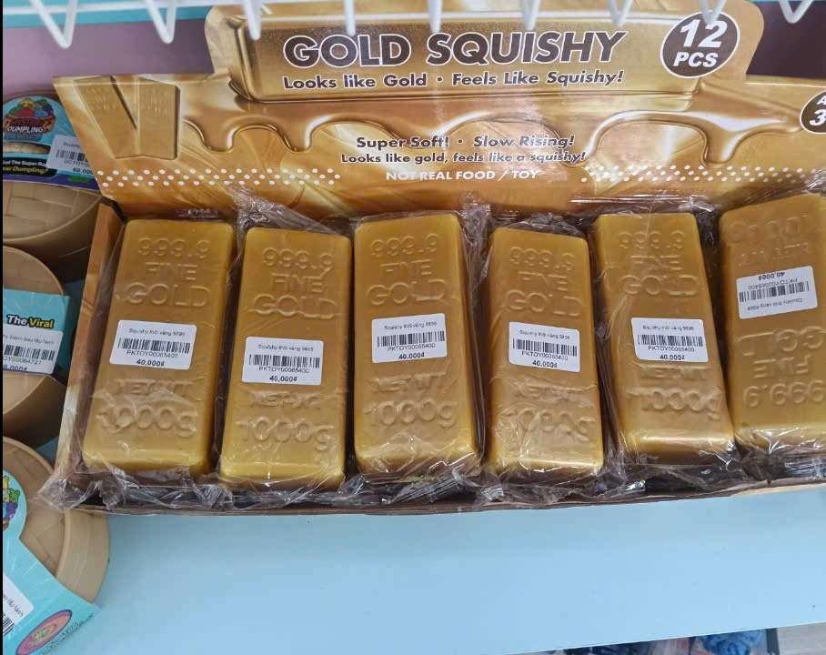 Squishy thỏi vàng 9999